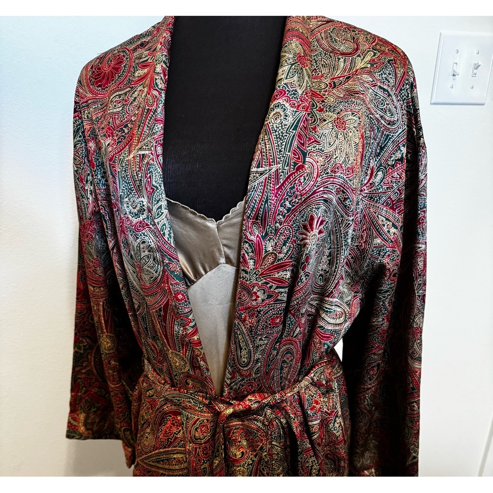 Victoria's Secret Gold Chemise with Plunging Neckline and Robe